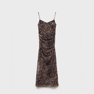 Mango Cheetah Print Midi Dress